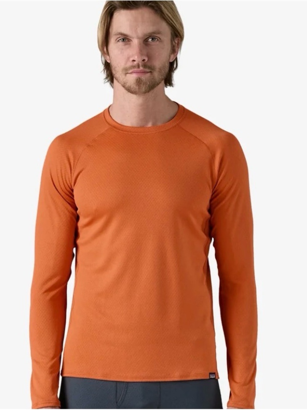 Patagonia Capilene Midweight Crew Base Layer Shirt Men's Large Orange